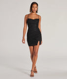 Make a bold statement in the Luxe Design Lace-Up Pearl Rhinestone Mini Dress in black, the perfect summer dress for weddings, cocktail hours, nights out, and/or seasonal celebrations.