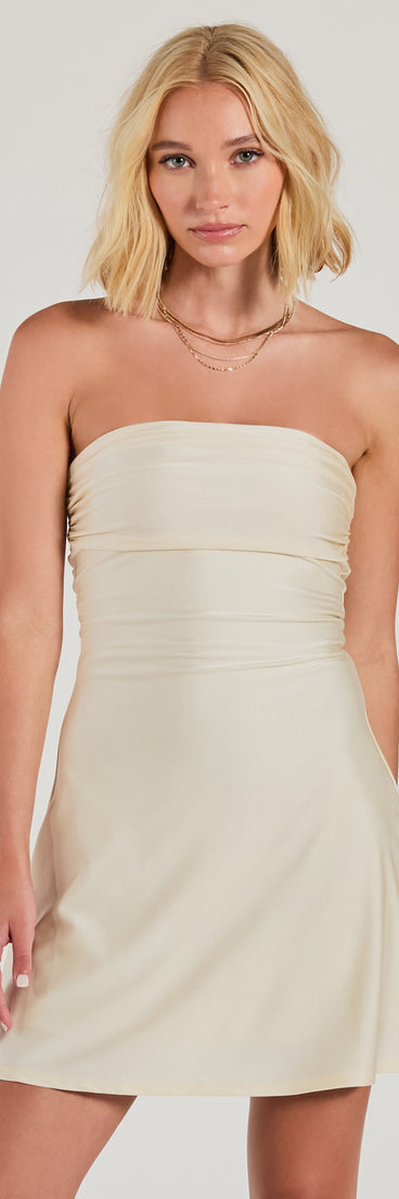 So Your Vibe Strapless A-line Mini Dress
