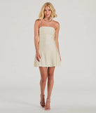 Make a bold statement in the So Your Vibe Strapless A-line Mini Dress in ivory, the perfect summer dress for weddings, cocktail hours, nights out, and/or seasonal celebrations.