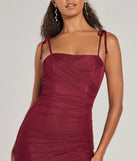 Bring high-impact style to your nightlife in the Glamorous Nights Mesh And Crepe Ruched Mini Dress, a bold wine club dress made for dancing, parties, and unforgettable nights.
