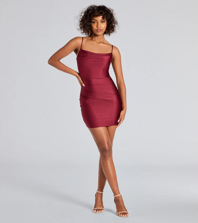 Flawless Allure Cowl Neck Bodycon Mini Dress | Windsor Flawless Allure Cowl Neck Bodycon Mini Dress | Windsor