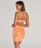 Revamp your 2025 wardrobe with this chic addition, the Sparkle Approach Cutout Bodycon Sequin Mini Dress in orange, perfect for elevating your style in the new year.