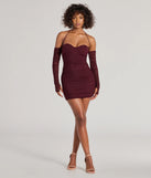 Bring high-impact style to your nightlife in the Glam Instinct Cold Shoulder Rhinestone Mini Dress, a bold raisin purple club dress made for dancing, parties, and unforgettable nights.
