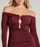 Revamp your 2025 wardrobe with this chic addition, the So Sultry Off-The-Shoulder Plunge Cutout Mini Dress in wine, perfect for elevating your style in the new year.