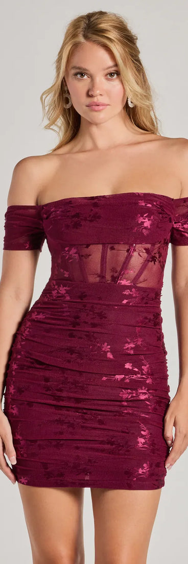 Step into seasonal chic with the Chic Flair Foiled Floral Knit Corset Mini Dress, a multi-color mini dress featuring an above-the-knee cut ideal for cocktail parties, festive gatherings, or clubwear.