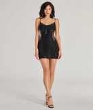 Revamp your 2025 wardrobe with this chic addition, the Sealed With Style Lace and Bow Mini Dress in black, perfect for elevating your style in the new year.