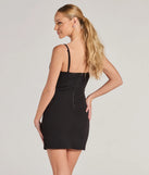 Revamp your 2025 wardrobe with this chic addition, the Endless Glam Rhinestone Bow Corset Crepe Mini Dress in black, perfect for elevating your style in the new year.