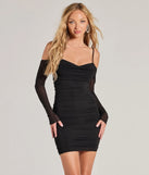 Step into seasonal chic with the Iconic Vibe Cold-Shoulder Mesh Mini Dress, a sea foam mini dress featuring an above-the-knee cut ideal for cocktail parties, festive gatherings, or clubwear.