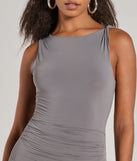 Bring high-impact style to your nightlife in the Make A Toast Sleeveless Bodycon Mini Dress, a bold charcoal club dress made for dancing, parties, and unforgettable nights.