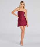 Make a bold statement in the So Your Vibe Strapless A-line Mini Dress in wine, the perfect spring dress for weddings, cocktail hours, nights out, and/or seasonal celebrations.
