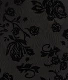 Heart Breaker Velvet Floral Pattern Halter Mini Dress, a trendy black mini dress featuring modern details and a fresh seasonal hue, perfect for creating chic 2025 looks.