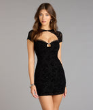 Sultry Mood Flocked Floral Mesh Cutout Mini Dress