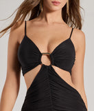 Bring high-impact style to your nightlife in the Daring Sleek O-Ring Cutout Bodycon Mini Dress, a bold black club dress made for dancing, parties, and unforgettable nights.