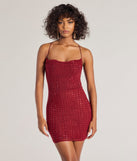 Glam Babe Rhinestone Mesh Strappy Back Mini Dress