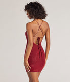Glam Babe Rhinestone Mesh Strappy Back Mini Dress
