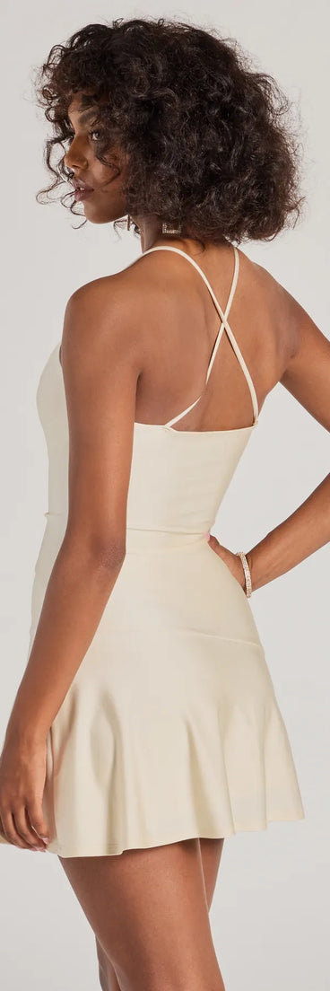 Revamp your 2025 wardrobe with this chic addition, the Simply Sleek Knit A-Line Mini Dress in ivory, perfect for elevating your style in the new year.