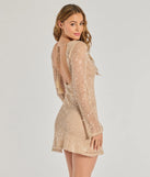 Bring high-impact style to your nightlife in the Glam Catch Open Back Sequin Fishnet Mini Dress, a bold nude club dress made for dancing, parties, and unforgettable nights.