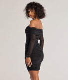 Style your seasonal looks with the Pop Of Glam Long Sleeve Glitter Mini Dress, a trend-right, fall dress designed for any plan on your calendar with new and unqiue details.