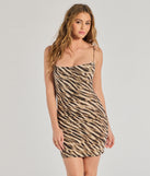 Chic Instincts Zebra Print Sleeveless Mini Dress