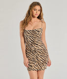 Chic Instincts Zebra Print Sleeveless Mini Dress