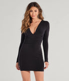 Ode To Chic Long Sleeve Mini Dress, a trendy black mini dress featuring modern details and a fresh seasonal hue, perfect for creating chic 2025 looks.