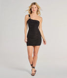 Make a bold statement in the Sultry As Ever One-Shoulder Bodycon Mini Dress in black, the perfect summer dress for weddings, cocktail hours, nights out, and/or seasonal celebrations.
