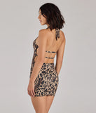 Make a bold statement in the Love The Leopard Halter Bodycon Mini Dress in brown, the perfect spring dress for weddings, cocktail hours, nights out, and/or seasonal celebrations.
