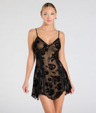 A Touch Of Love Flocked Velvet Floral Lace-Up Mini Dress, a trendy black mini dress featuring modern details and a fresh seasonal hue, perfect for creating chic 2025 looks.
