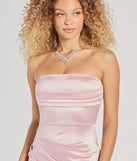 Bring high-impact style to your nightlife in the Make It Known Satin Strapless Pleat Mini Dress, a bold pink club dress made for dancing, parties, and unforgettable nights.