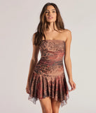 Sassy Status Leopard Print Drop Waist Mini Dress, a trendy brown mini dress featuring modern details and a fresh seasonal hue, perfect for creating chic 2025 looks.