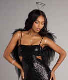 All Eyes On You Sequin Cutout Mini Dress