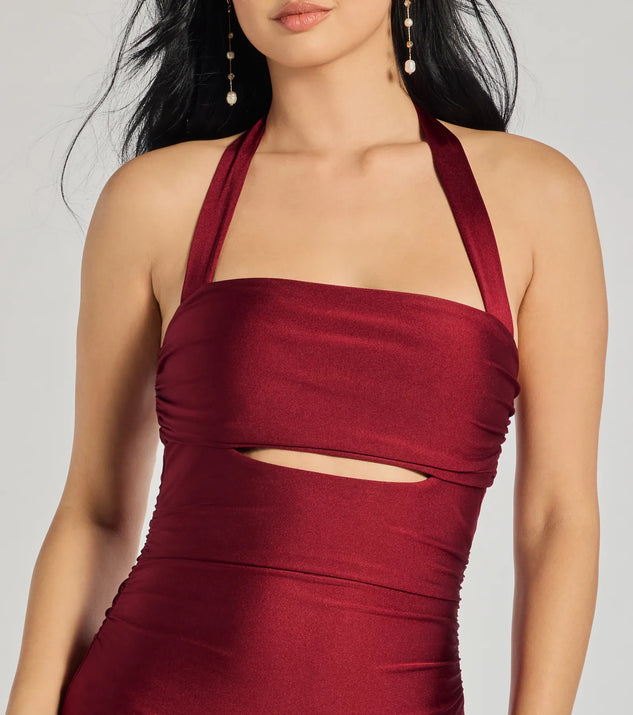 Cut Out Cutie Halter A-Line Mini Dress