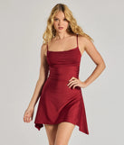Shine with confidence, elegance, and standout style in the Chic Club Cowl Neck A-Line Mini Dress—a wine graduation dress designed with a fresh silhouette and the latest trends.