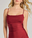 Own every entrance in the Chic Club Cowl Neck A-Line Mini Dress, a wine party dress perfect for milestone birthdays and grad parties, or dancing through summer nights and unforgettable bachelorette celebrations.