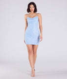 Bring high-impact style to your nightlife in the Sensuous Sultry Faux Pearl Rhinestone Mini Dress, a bold light blue club dress made for dancing, parties, and unforgettable nights.