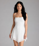 Shine with confidence, elegance, and standout style in the Sparkling Perfection Rhinestone A-Line Mini Dress—a white graduation dress designed with a fresh silhouette and the latest trends.