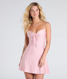 Feel confident and photo-ready in the Sweetest Vibe V-Neck Tie A-Line Dress, a pink graduation dress perfect for 2025 ceremonies and parties.