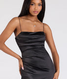 Bring high-impact style to your nightlife in the Unmatched Sexy Strappy Open Back Satin Mini Dress, a bold black club dress made for dancing, parties, and unforgettable nights.