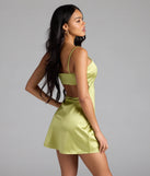 Stunning Number Cutout A-Line Satin Mini Dress
