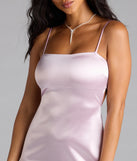 Shine with confidence, elegance, and standout style in the Gorgeous Evening Cutout Satin Mini Dress—a lavender graduation dress designed with a fresh silhouette and the latest trends.