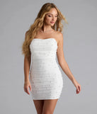 Bring high-impact style to your nightlife in the Enhance Your Chic Strapless Faux Pearl Mini Dress, a bold white club dress made for dancing, parties, and unforgettable nights.