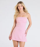Make a bold statement in the Glittering Magic Strapless A-Line Mini Dress in pink, the perfect summer dress for weddings, cocktail hours, nights out, and/or seasonal celebrations.
