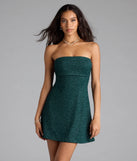 Own every entrance in the Glittering Magic Strapless A-Line Mini Dress, a hunter green party dress perfect for milestone birthdays and grad parties, or dancing through summer nights and unforgettable bachelorette celebrations.