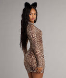Walk On The Wild Side Leopard Mesh Mini Dress
