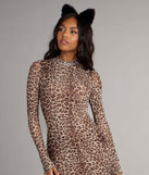 Walk On The Wild Side Leopard Mesh Mini Dress