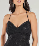 Showstopper Status Lace-Up Sequin Mini Dress, a trendy black mini dress featuring modern details and a fresh seasonal hue, perfect for creating chic 2025 looks.