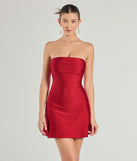 Shine with confidence, elegance, and standout style in the So Your Vibe Strapless A-line Mini Dress—a red graduation dress designed with a fresh silhouette and the latest trends.
