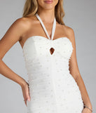 Dedicated To Chic Halter Pearl Mini Dress