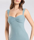 Make a bold statement in the Glam Sparkle Cutout Glitter Bodycon Mini Dress in sage green, the perfect green dress for weddings, cocktail hours, nights out, and/or seasonal celebrations.