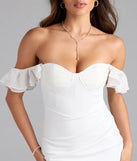 Shine with confidence, elegance, and standout style in the Arrive On The Scene Ruffle Bodycon Crepe Mini Dress—a white graduation dress designed with a fresh silhouette and the latest trends.